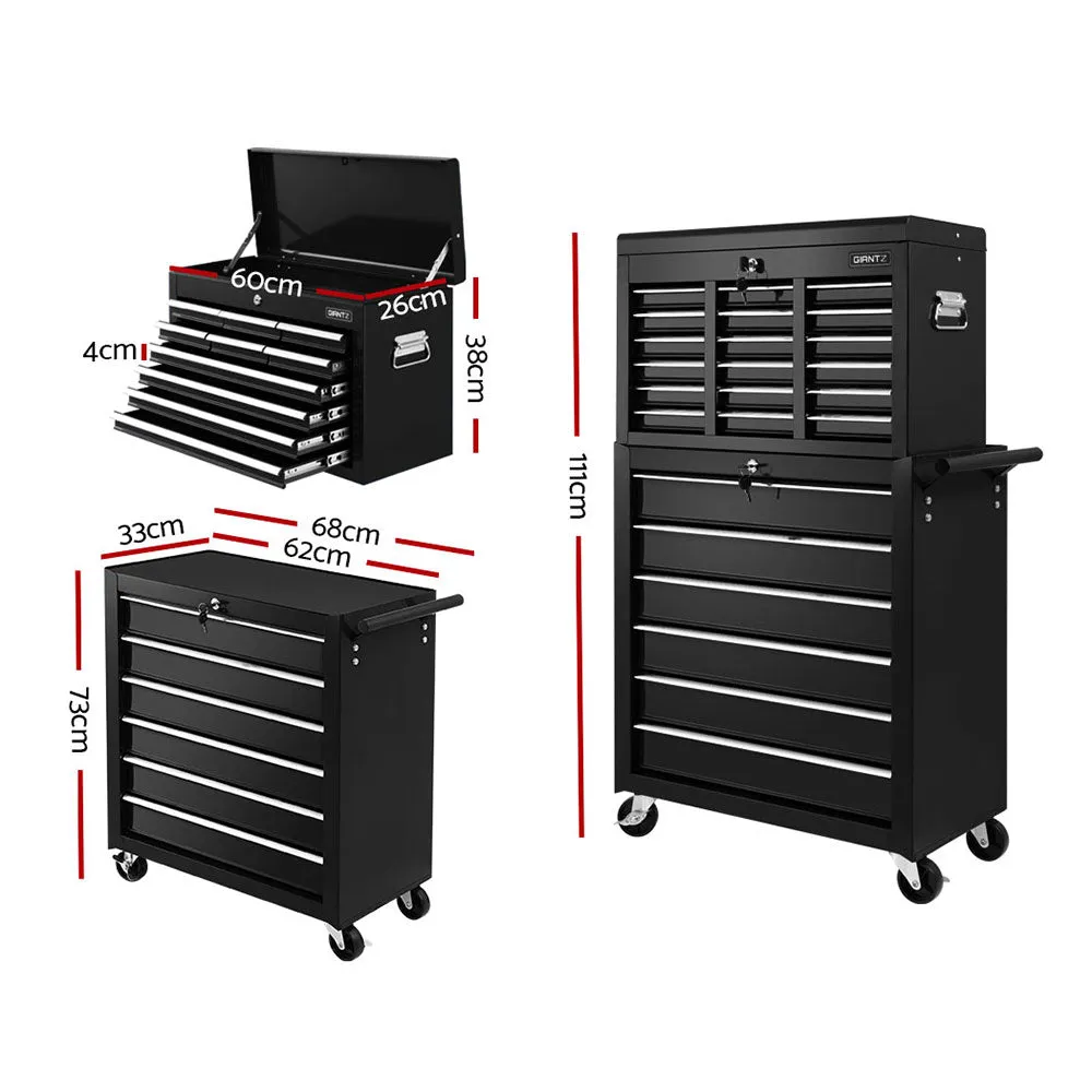 16-Drawer Lockable Tool Box Trolley w/ Castor Wheels | Giantz