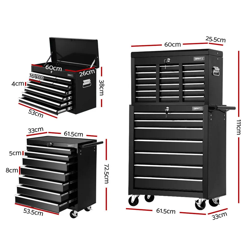 17-Drawer Steel Tool Box Trolley with Lockable Drawers Giantz