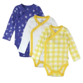 3-Pack Organic Cotton Long Sleeve Side-Snap Bodysuits