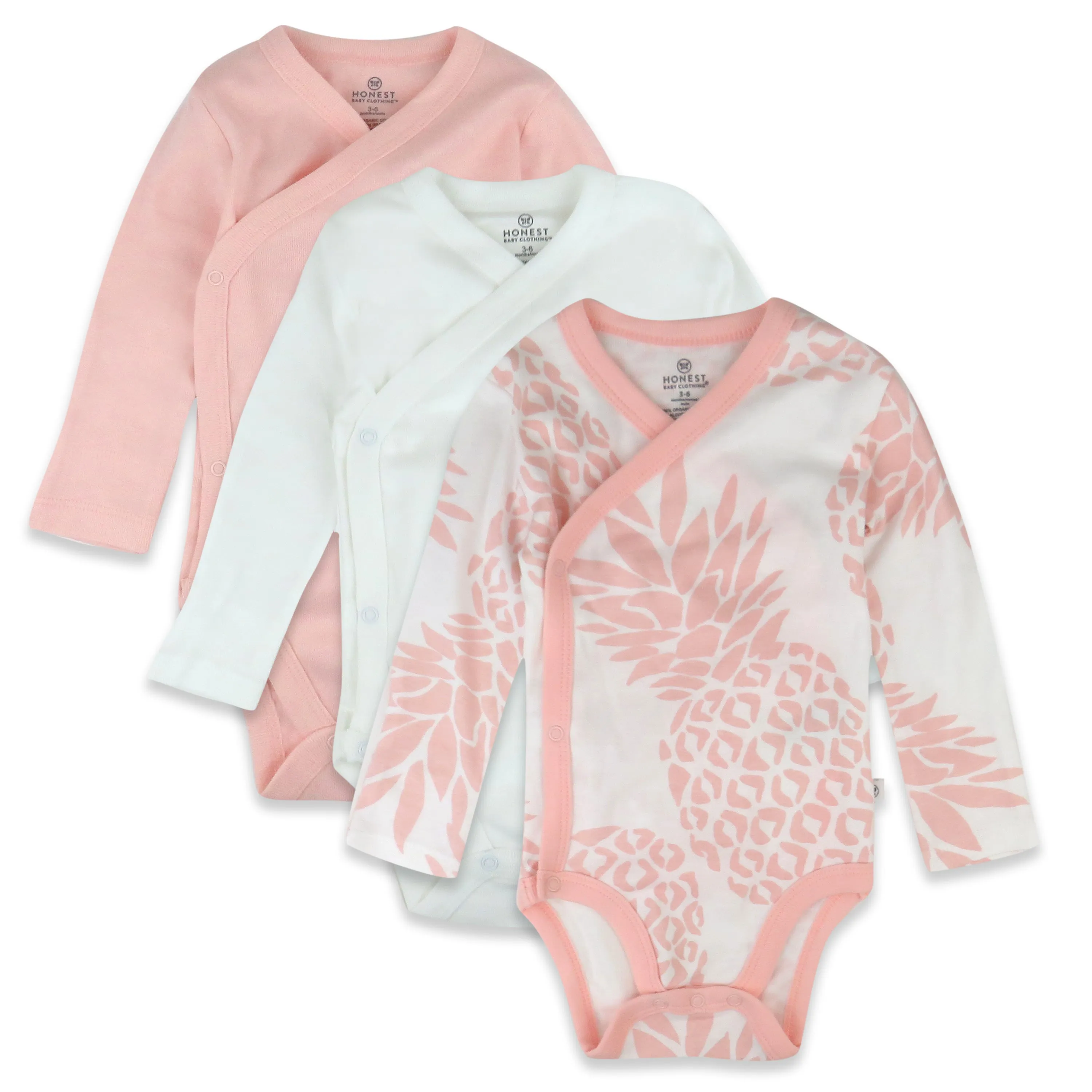 3-Pack Organic Cotton Long Sleeve Side-Snap Bodysuits