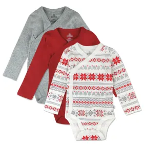 3-Pack Organic Cotton Long Sleeve Side-Snap Bodysuits