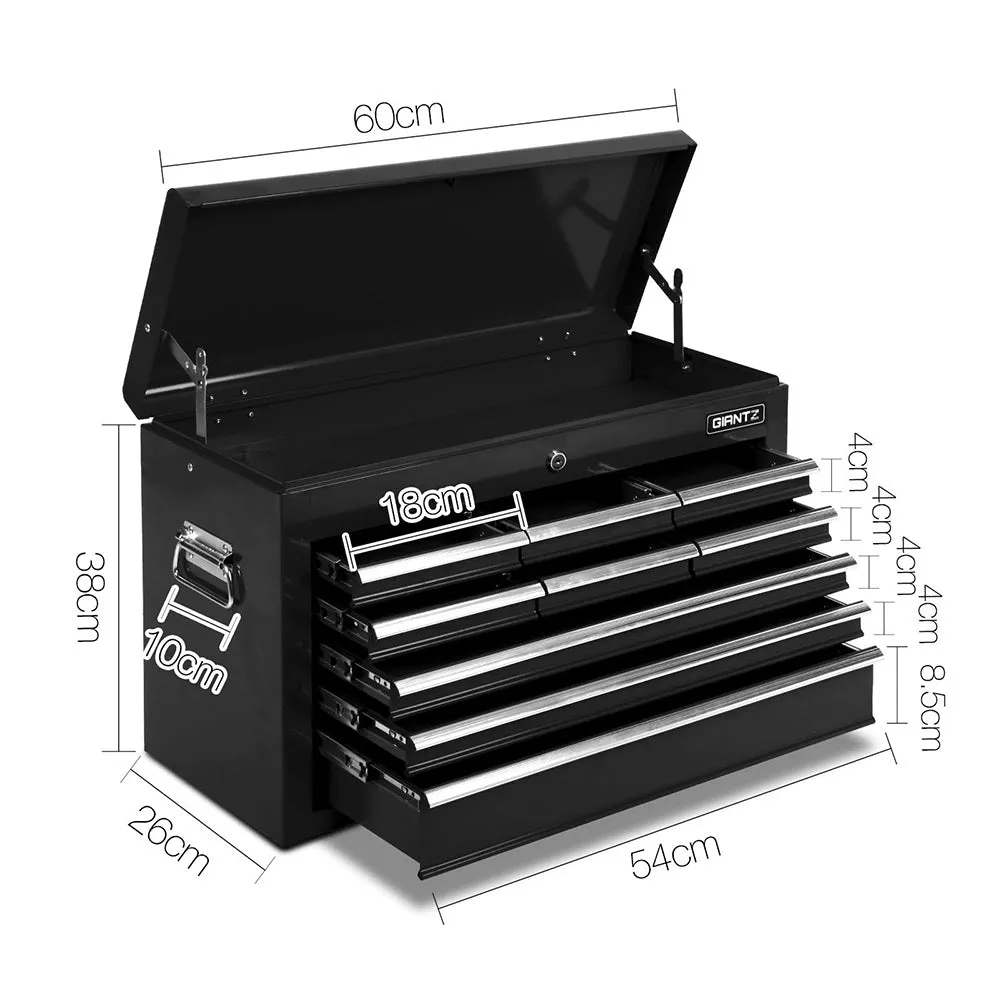 9 Drawer Steel Tool Chest Cabinet, Lockable, Black – Giantz