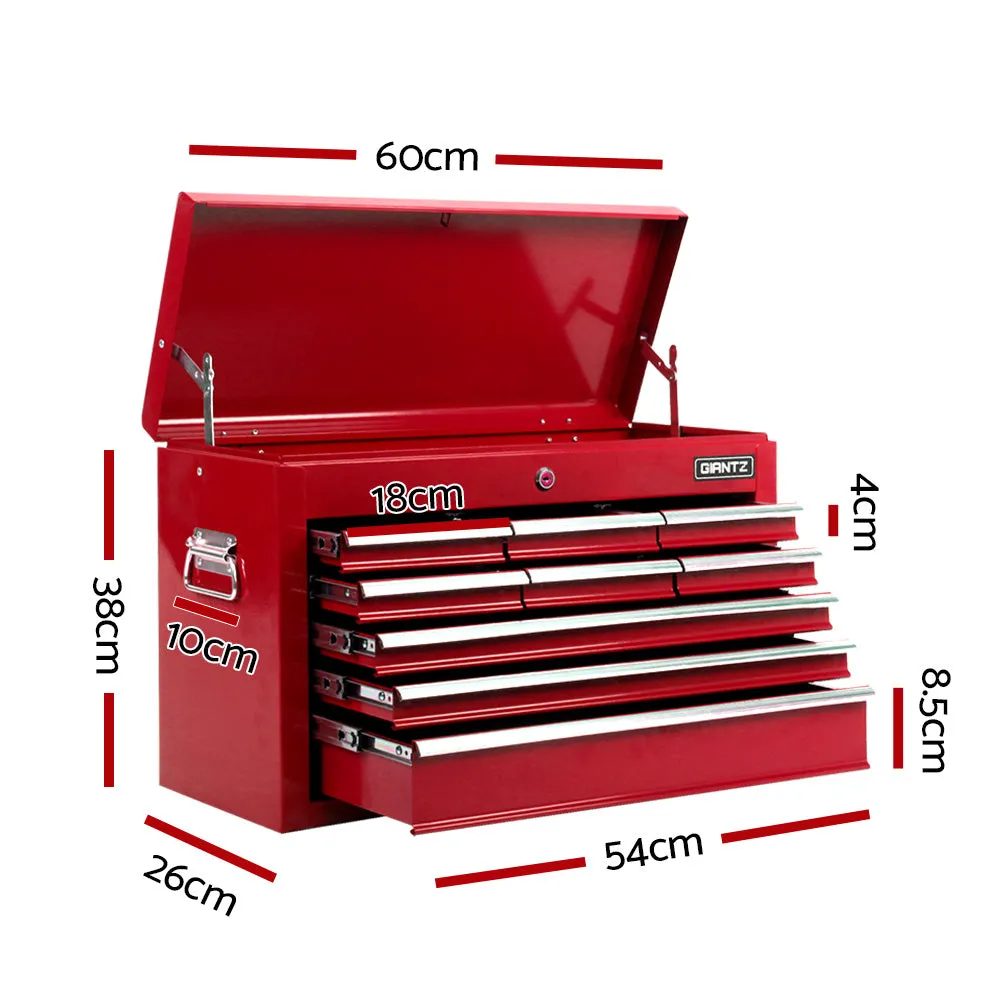 9 Drawer Tool Box Mechanic Storage Toolbox Chest Workshop Garage Red