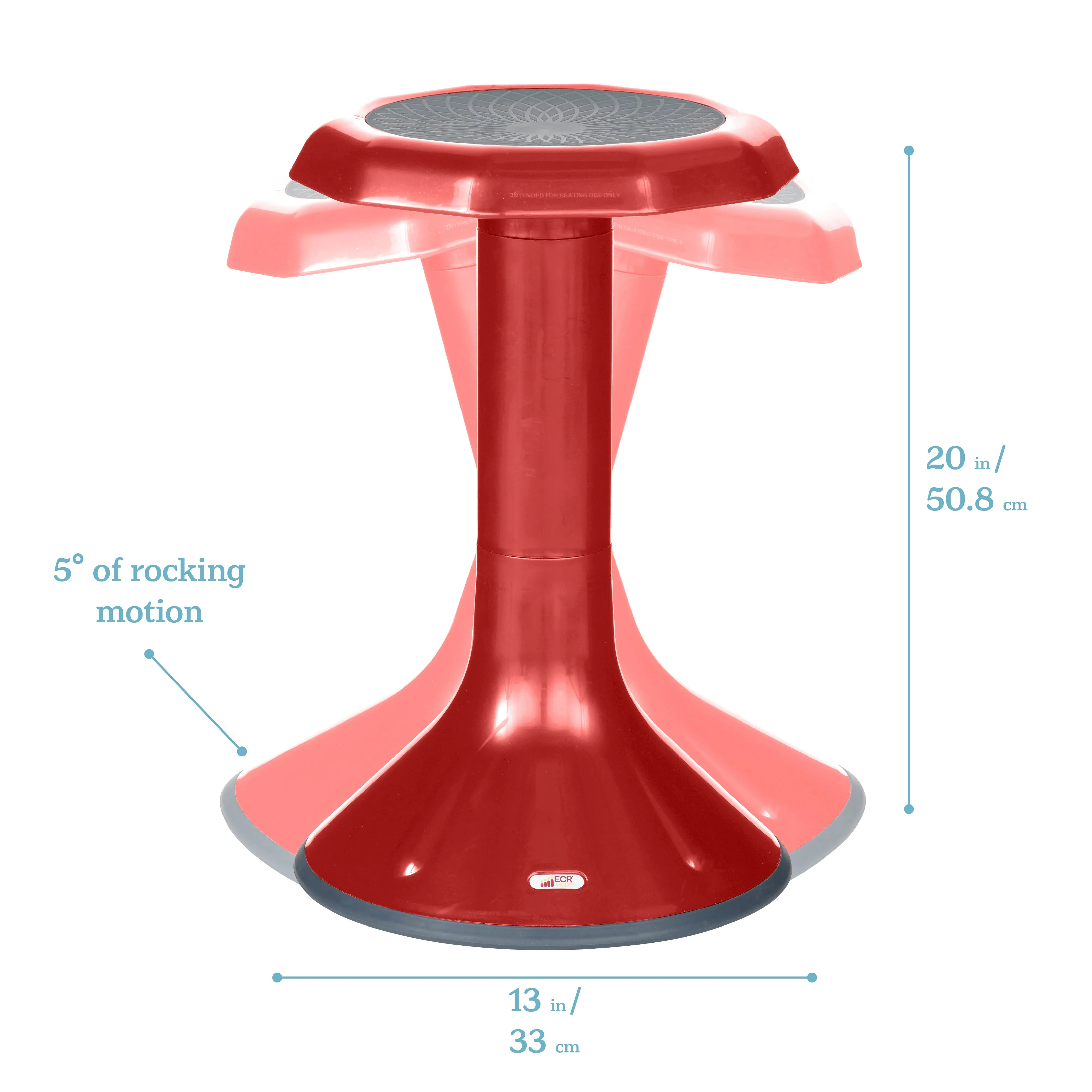 ACE Active Core Engagement Wobble Stool, Portable Flexible Seating, 20in Seat Height