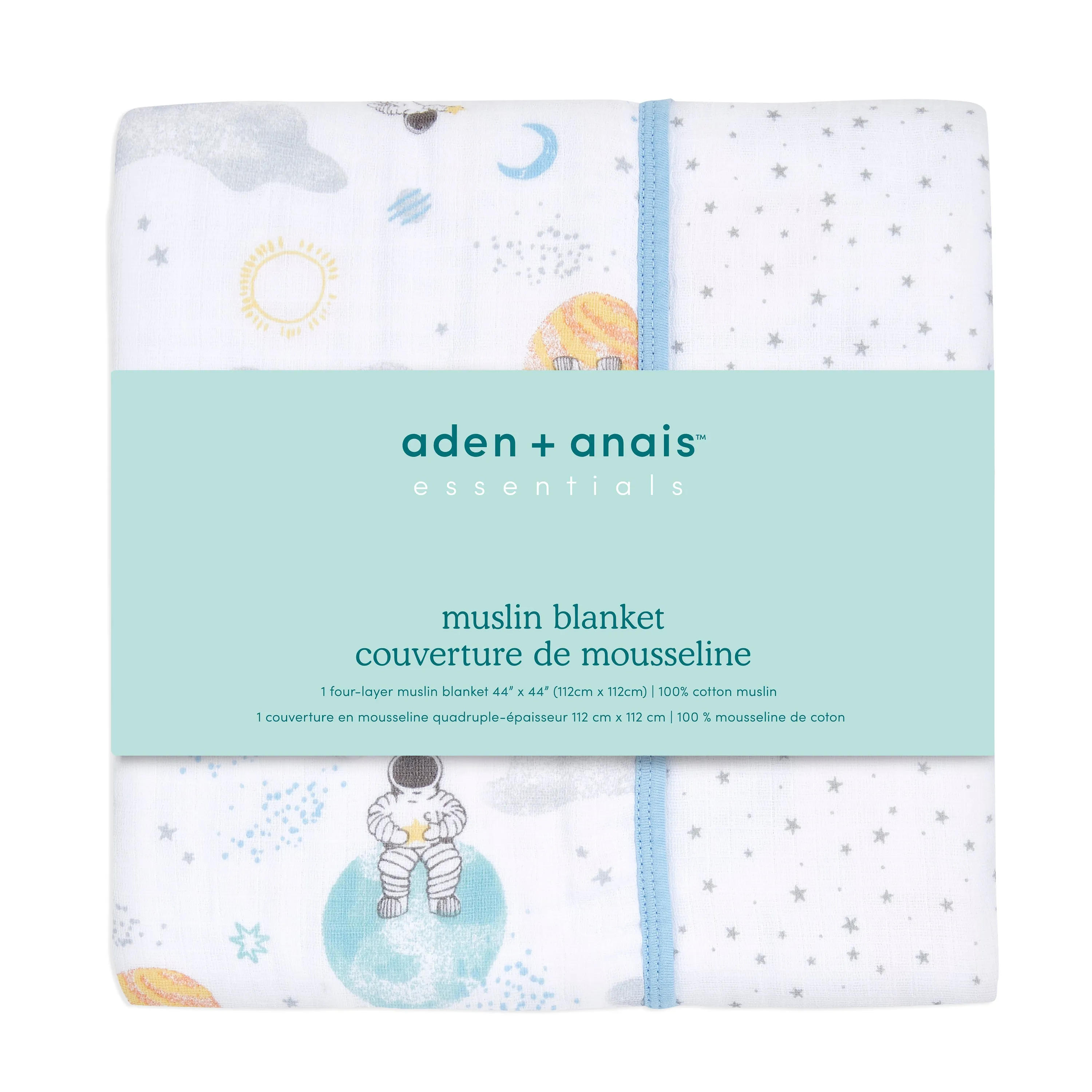 aden   anais Muslin Blanket Space Exploders Blue