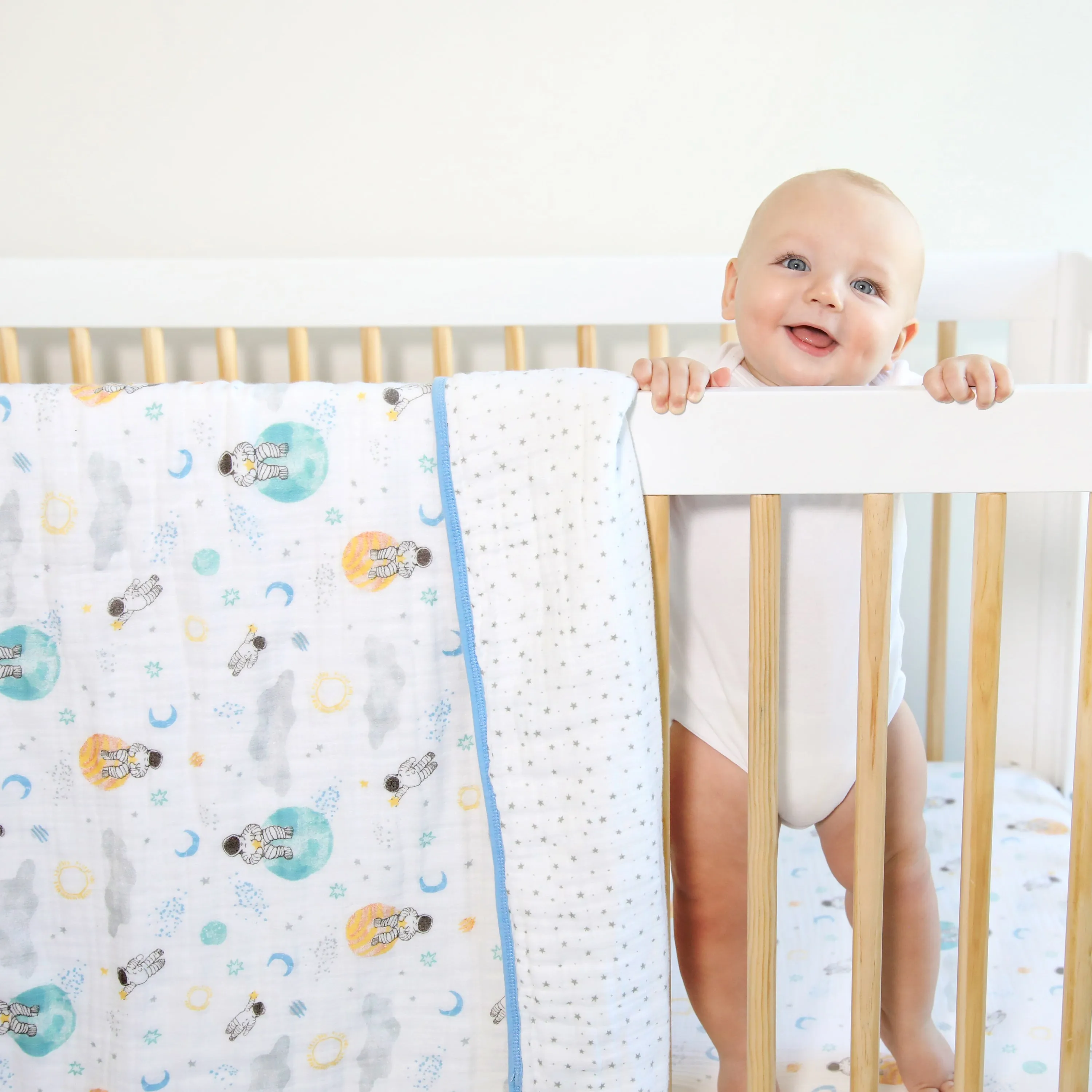 aden   anais Muslin Blanket Space Exploders Blue