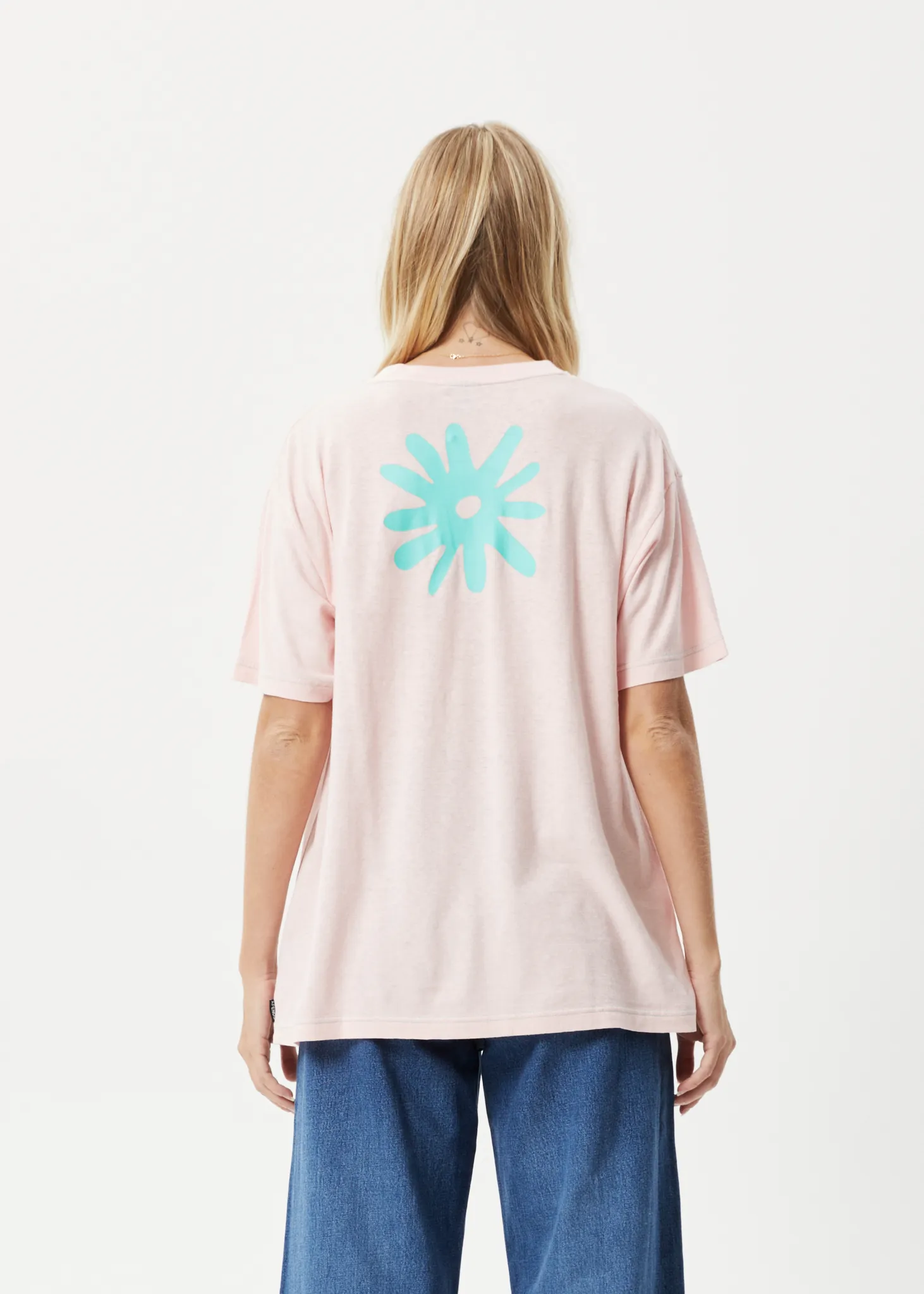 AFENDS Womens Daze Slay - Oversized Graphic T-Shirt - Stone Lotus