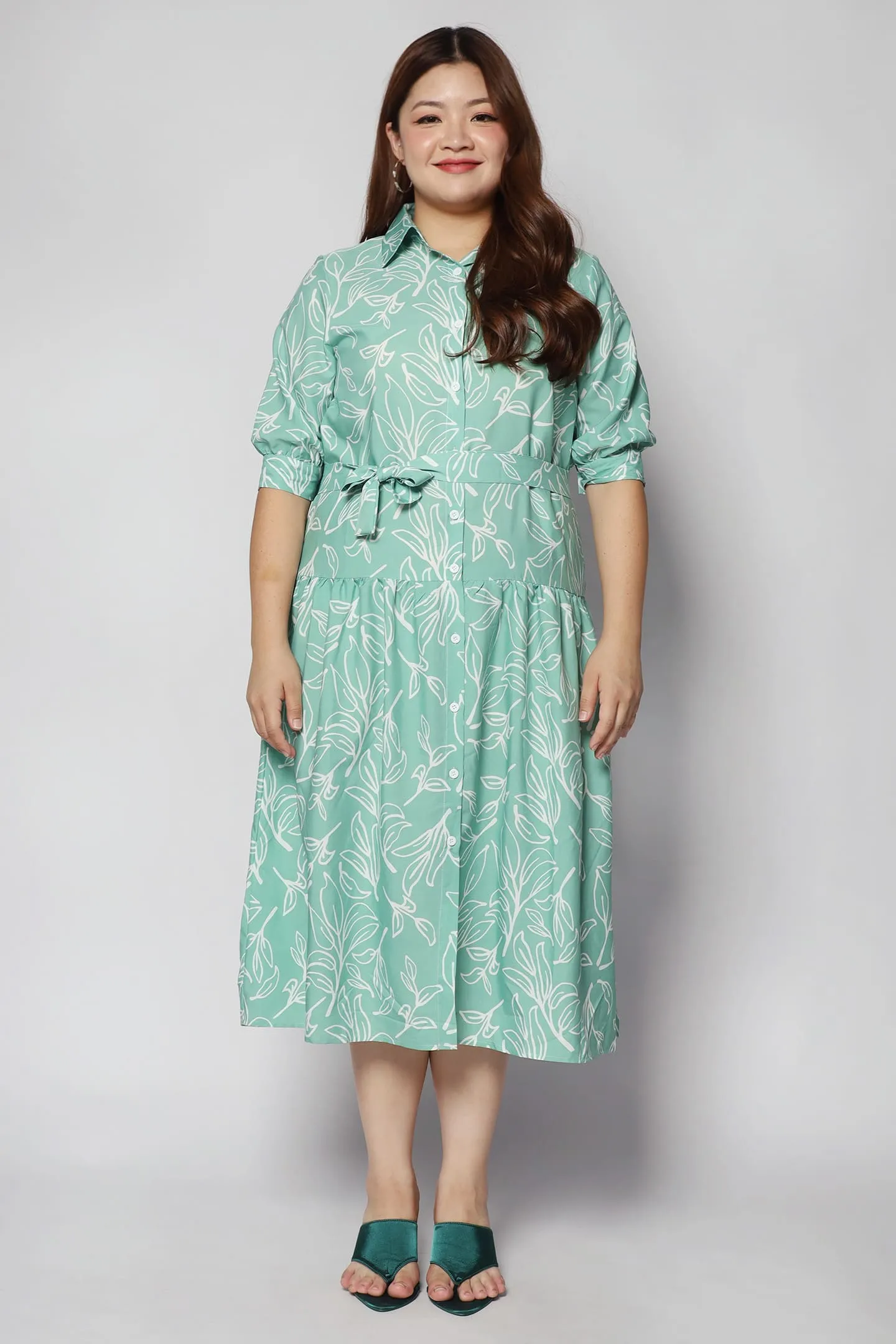 Alexis Dress in Green Fern