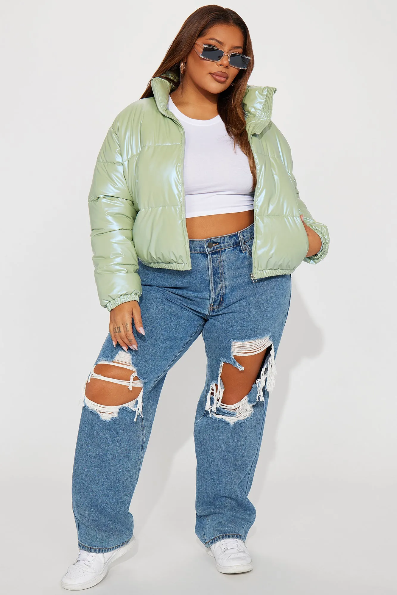 All Of The Lights Puffer Jacket - Sage