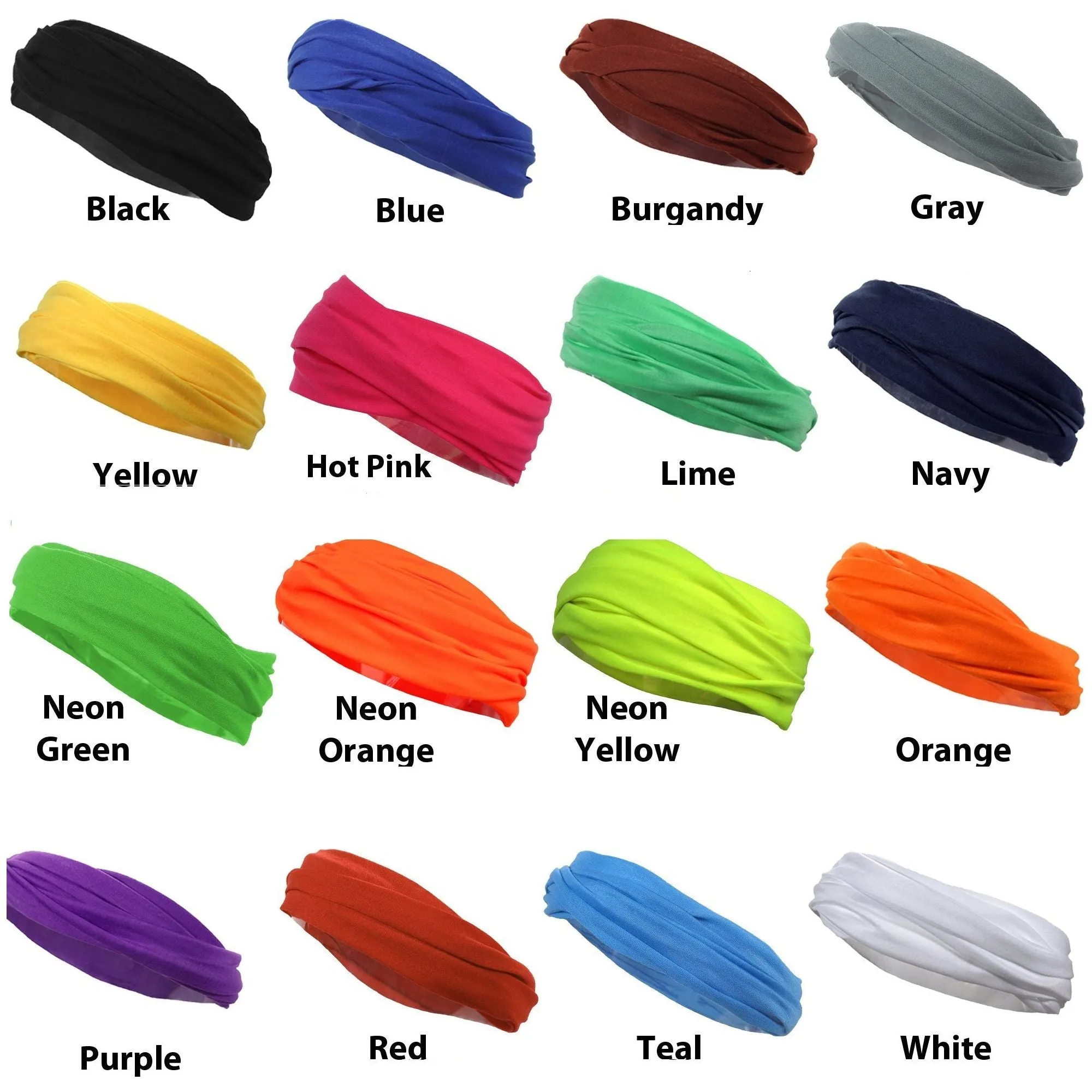 Assorted Neck Gaiter Headbands - 12 Pack