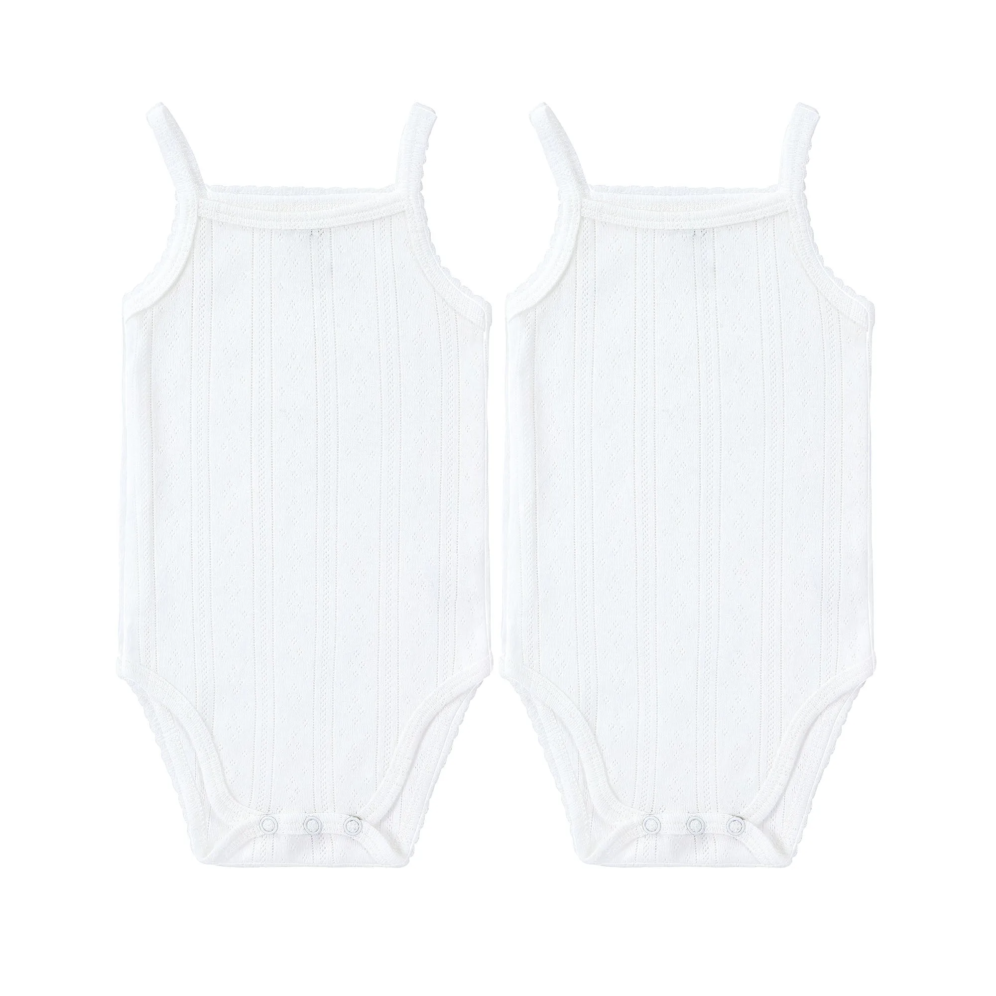 Baby Pointelle 2pc Bodysuit - White