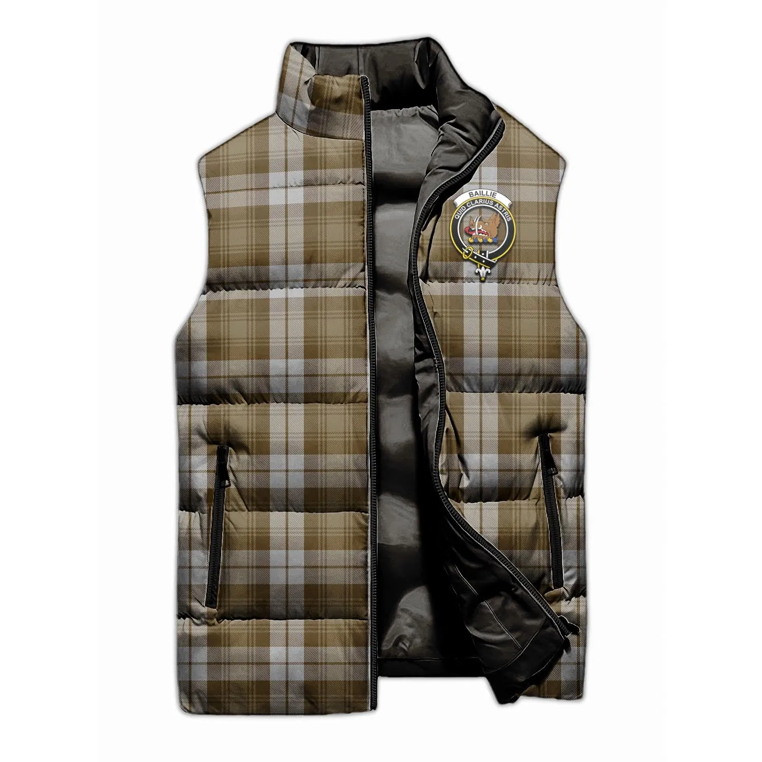 Baillie Dress Tartan Sleeveless Puffer Jacket with Family Crest