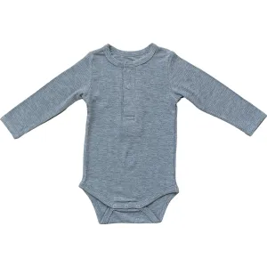 Bamboo Snap Long Sleeve Ribbed Bodysuit | Heather Grey