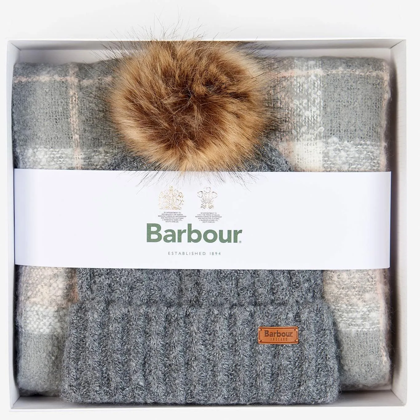 Barbour Beanie and Scarf Dress Tartan Saltburn set LGS0077GY31