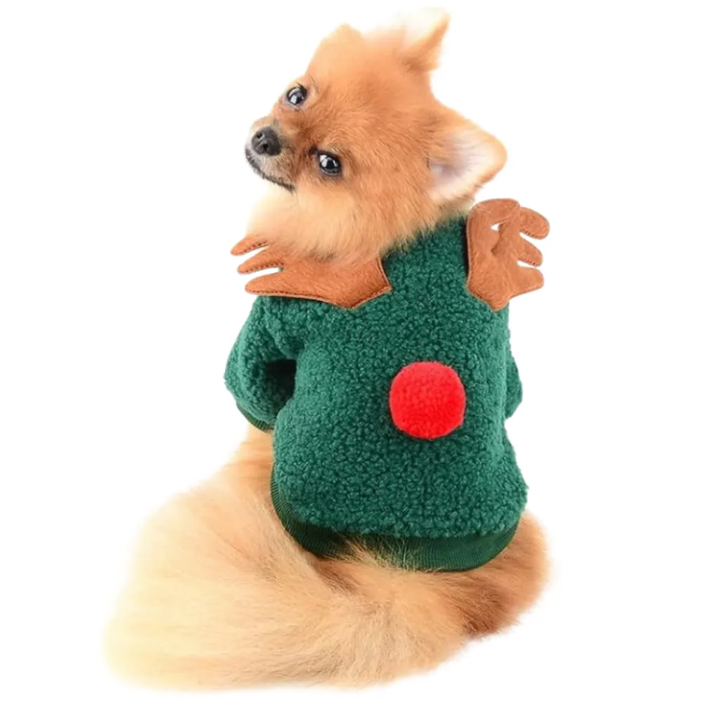 Barking Costumes - Reindeer Hoodie - Green