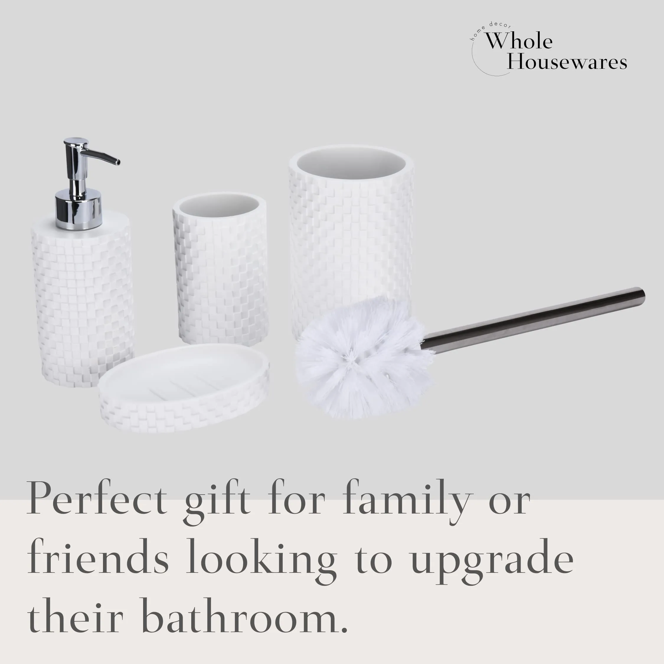 Bathroom Organizer Accessories Set With Soap Dispenser, Toothbrush