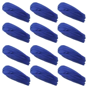 Blue Neck Gaiter Headbands - 12 Pack