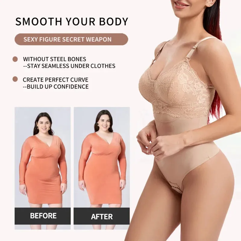 Bodysuit Shapewear Women Seamless Full Body Shaper Waist Slim Tummy Control Underwear Flat Belly Smooth Corset Nude