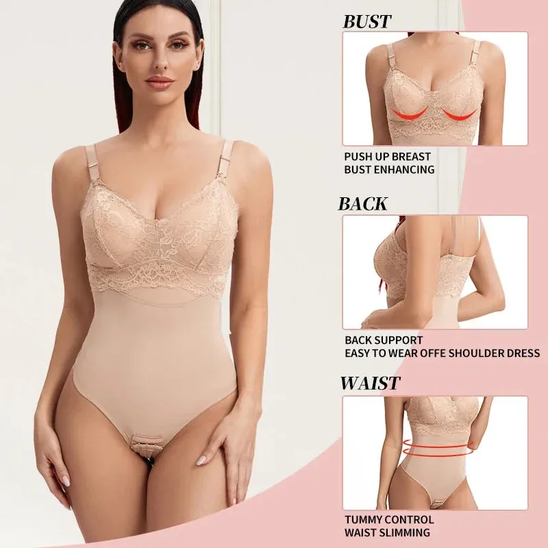 Bodysuit Shapewear Women Seamless Full Body Shaper Waist Slim Tummy Control Underwear Flat Belly Smooth Corset Nude