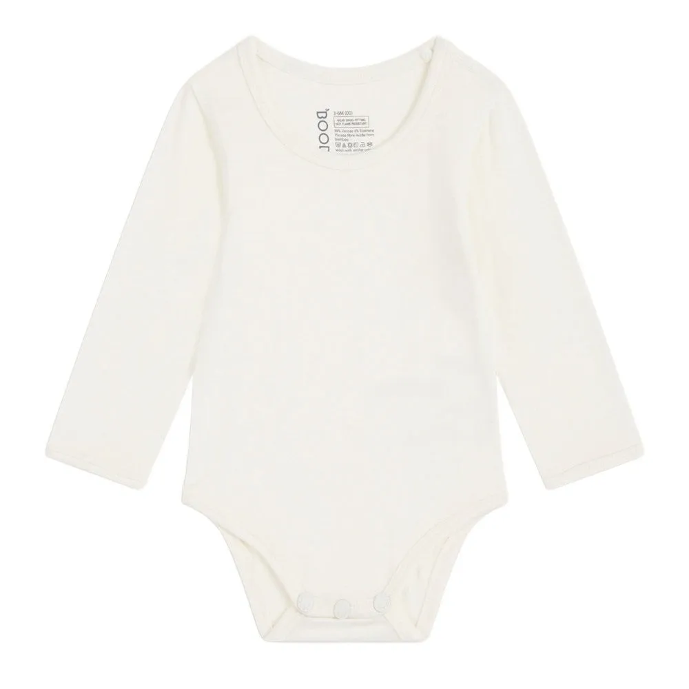 Boody Baby Long Sleeve Bodysuit Natural White