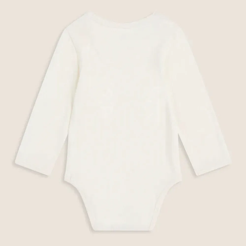 Boody Baby Long Sleeve Bodysuit Natural White