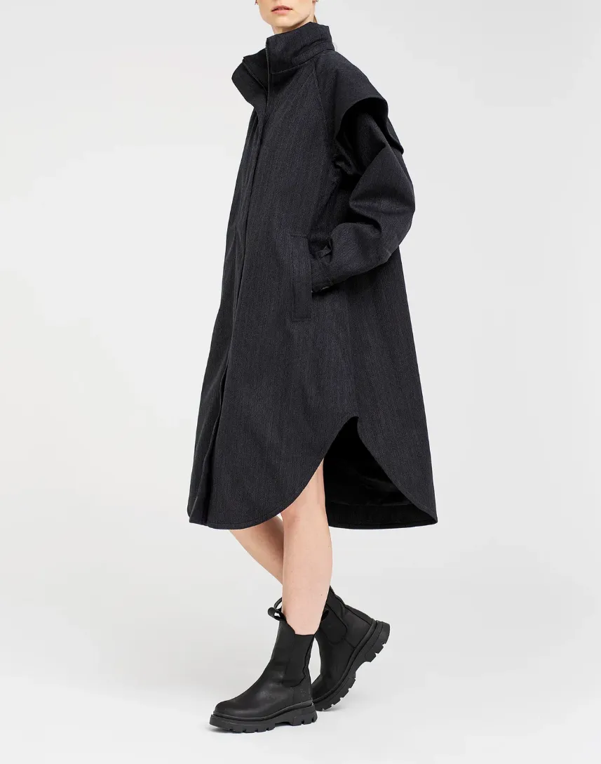 BRGN Tyton Coat in Black Tweed