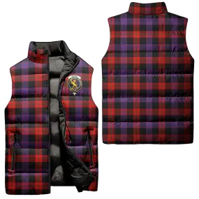 Broun Modern Tartan Sleeveless Puffer Jacket with Family Crest