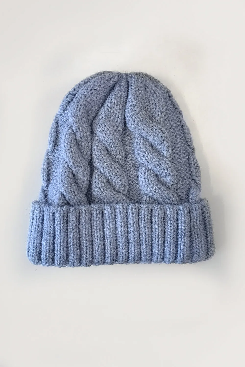 Cable Knit Beanie - Denim