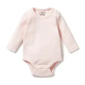 Cantaloupe Organic Stripe Rib Long Sleeved Bodysuit