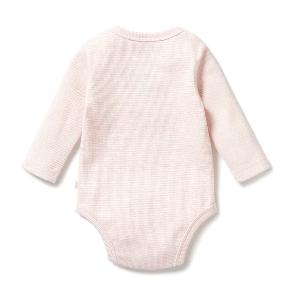 Cantaloupe Organic Stripe Rib Long Sleeved Bodysuit