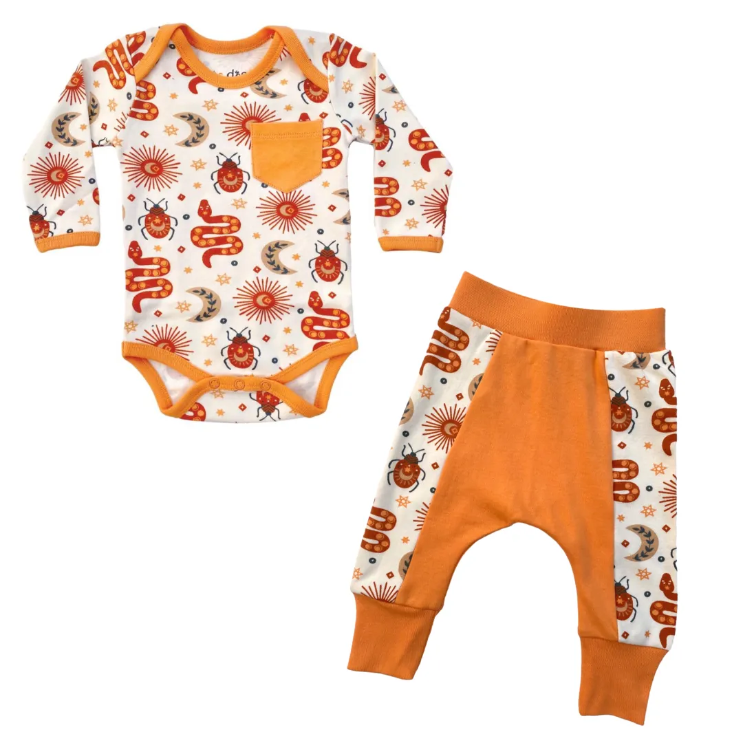 Cat & Dogma - Mystic Serpent Two-piece Baby Bodysuit & Pants Set