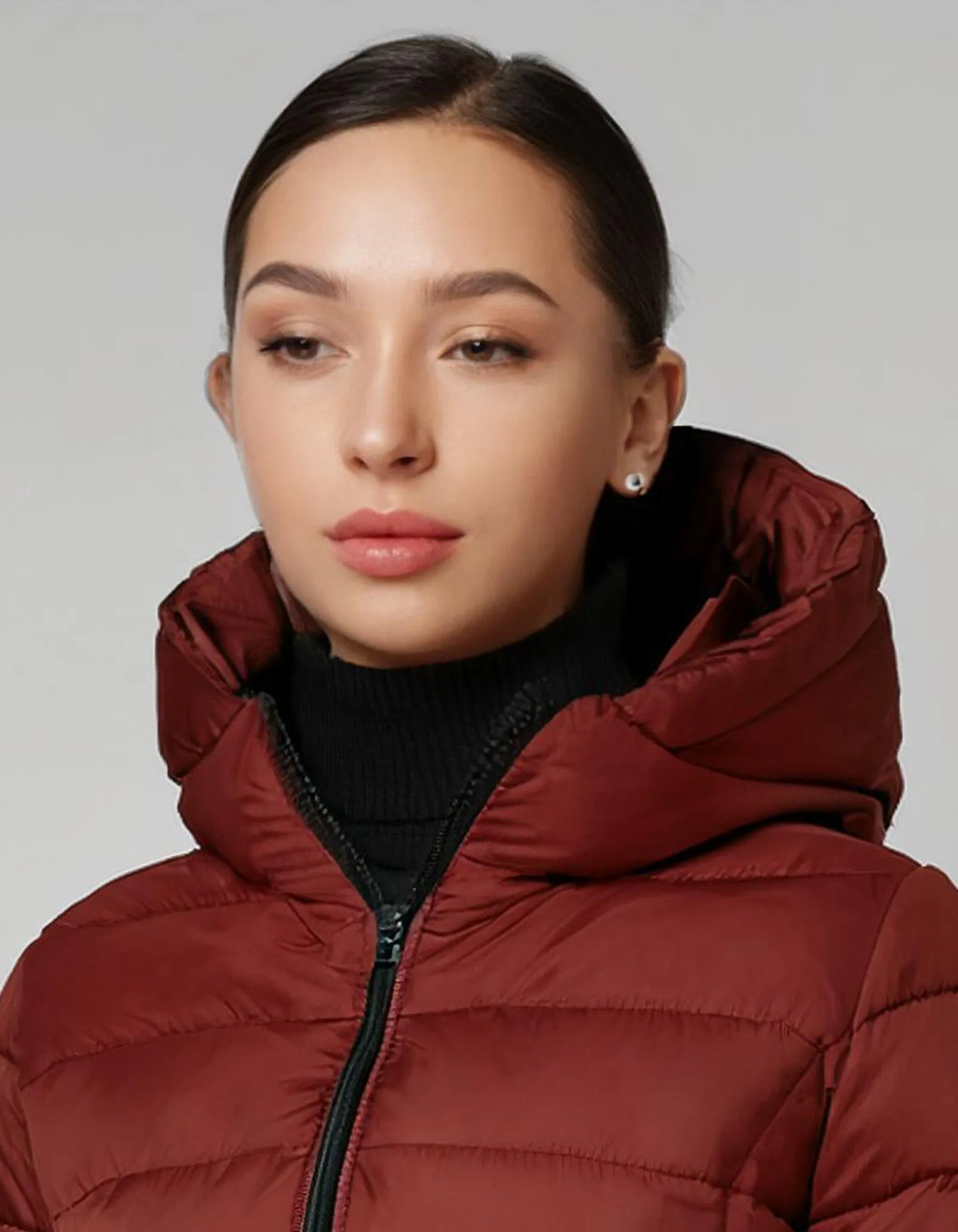 Cherry Red Cropped Puffer Jacket