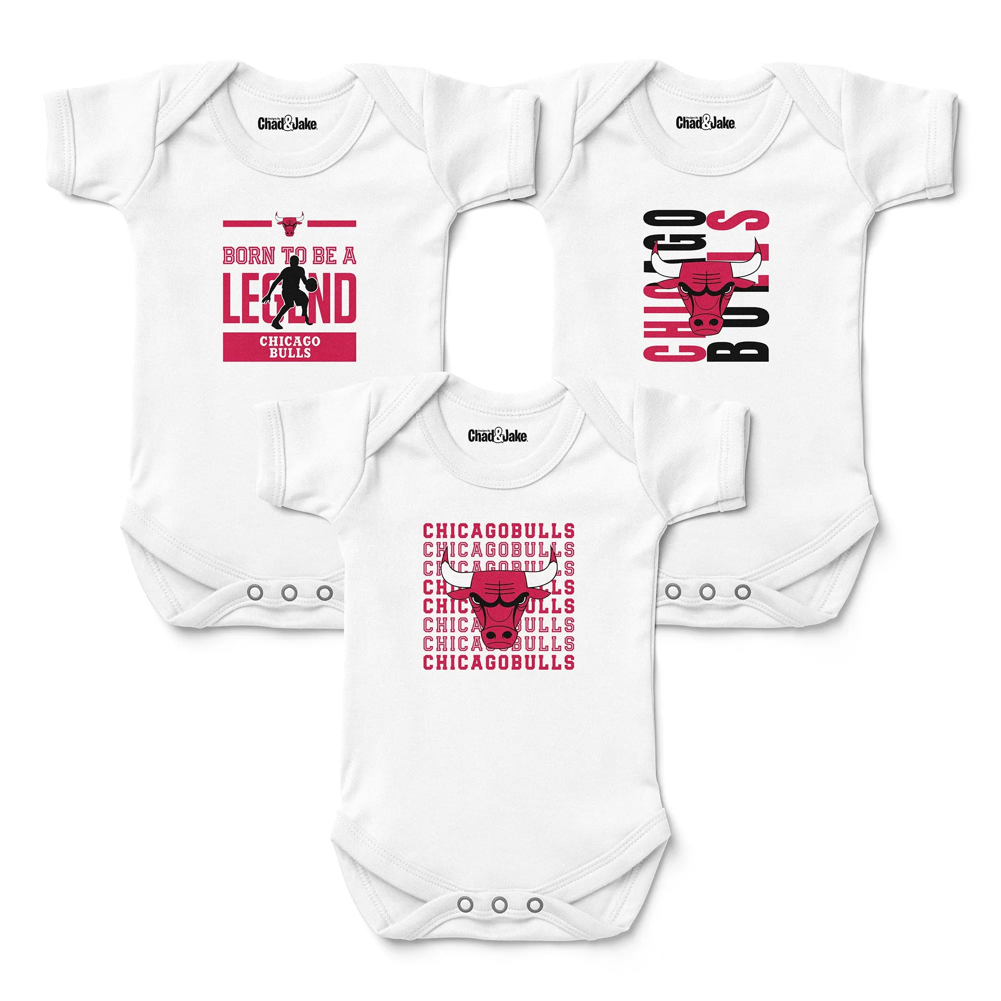 Chicago Bulls 3-Pack Bodysuits