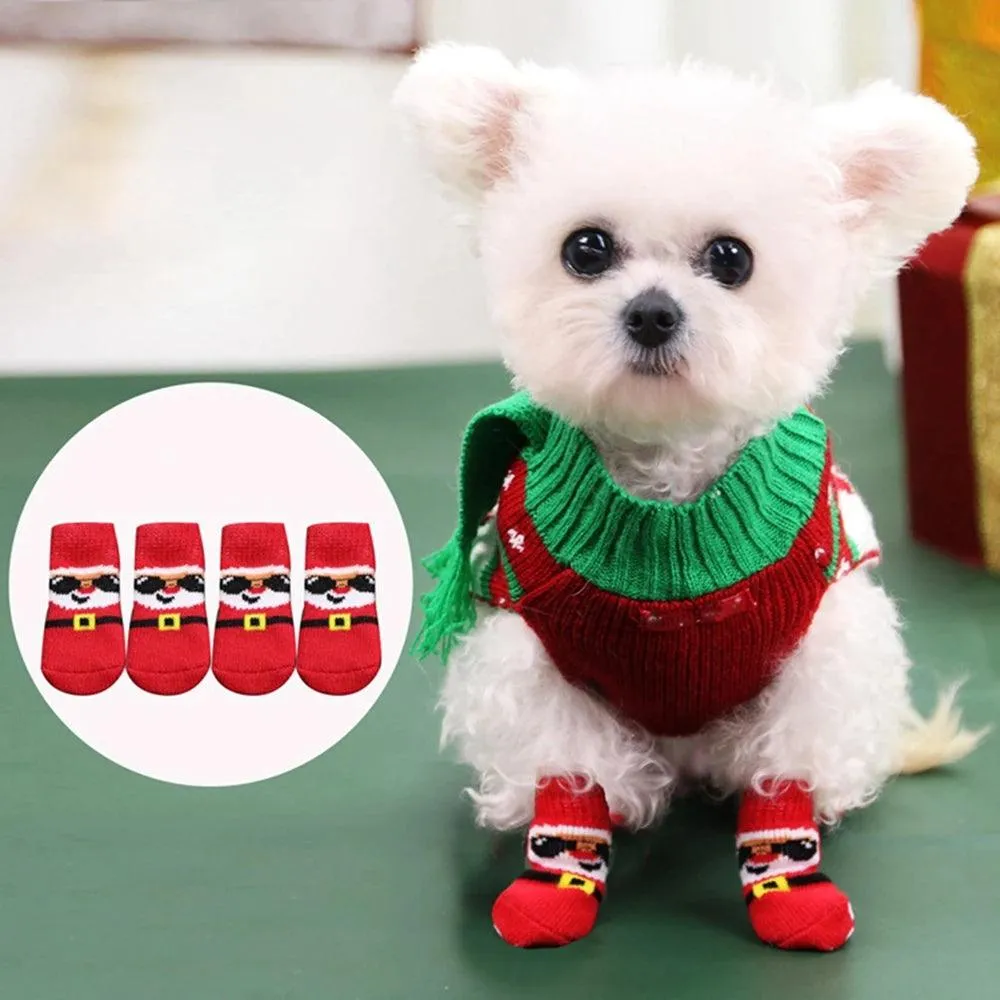 Christmas Anti-Slip Knit Socks (4pcs)