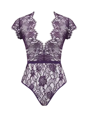 Coco de Mer Hera Bodysuit in Violet