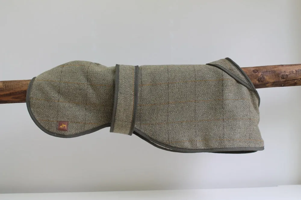 Country and Twee Green Tweed Whippet Coat