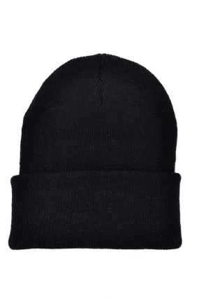 Cuffed Knit Beanie in Black