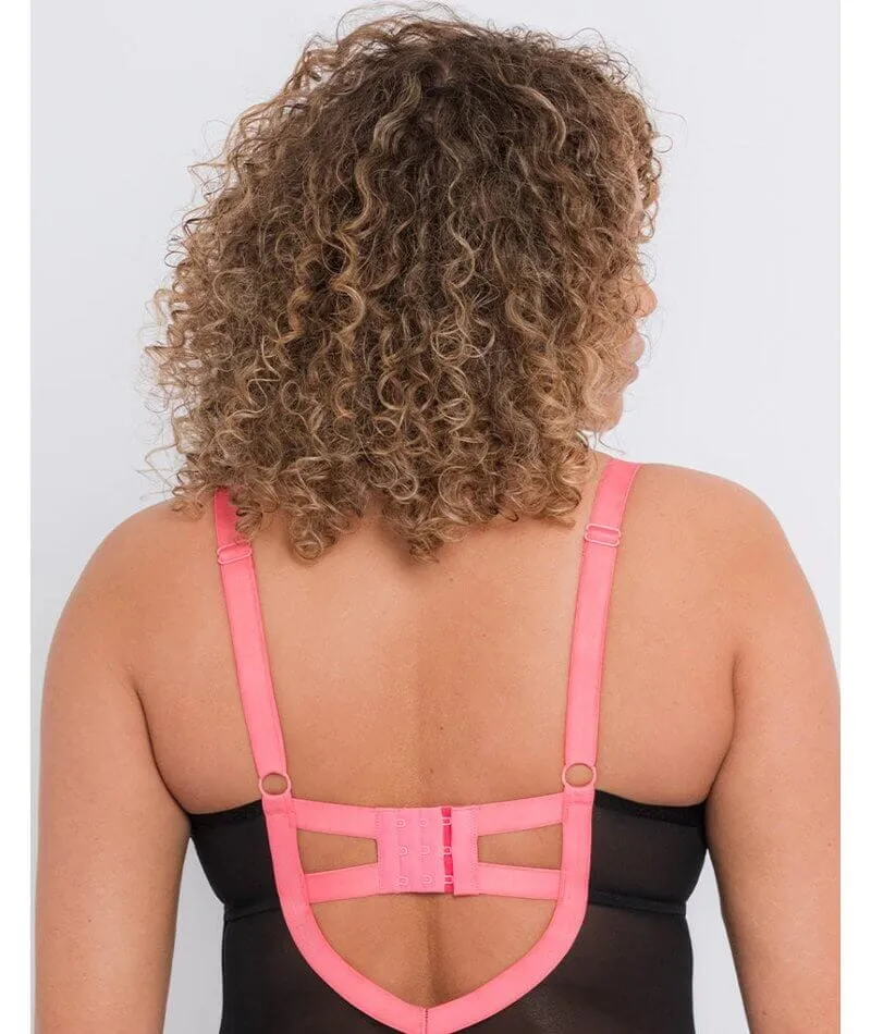 Curvy Kate Elementary Plunge Bodysuit - Black/Pink