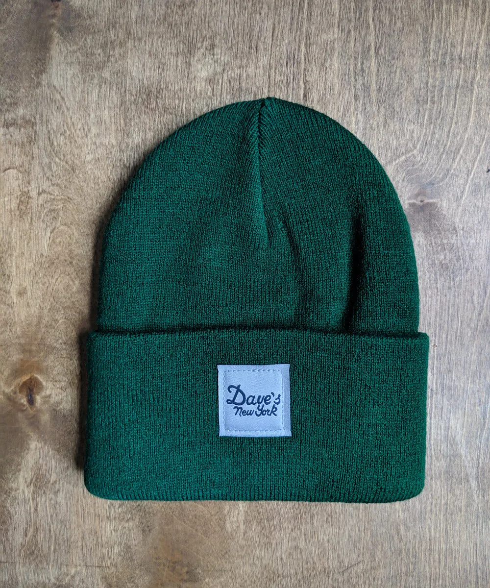 Dave's New York Vintage Logo Beanie - Forest Green