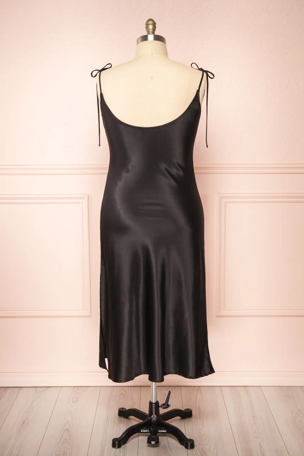 Elyse Black | Cowl Neck Midi Dress