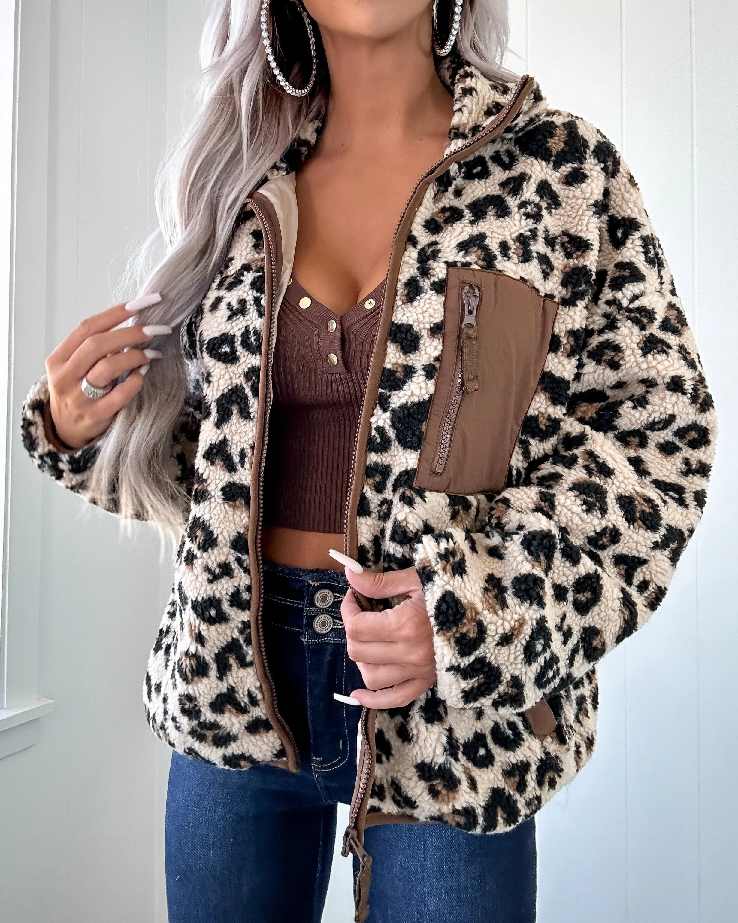 Emery Leopard Fleece Jacket