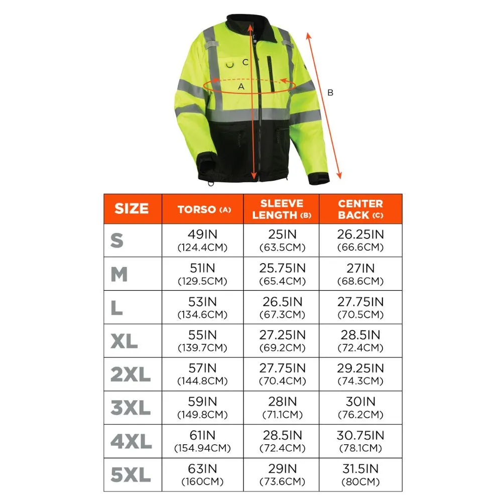 Ergodyne 23435 #8351 XL Orange Hi-Vis Windbreaker Water-Resistant Jacket