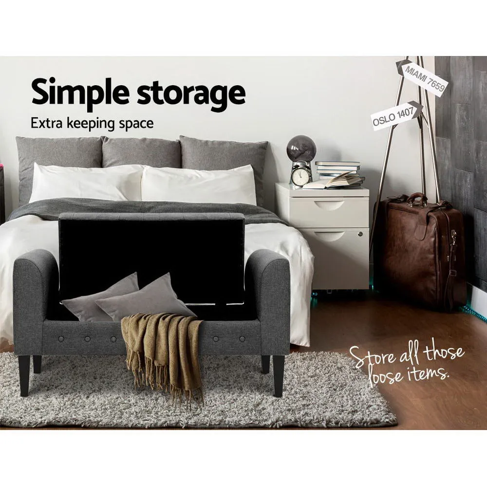 Fabric Storage Ottoman - Grey