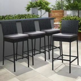 Gardeon Set of 4 Outdoor Bar Stools Dining Chairs Wicker Furniture