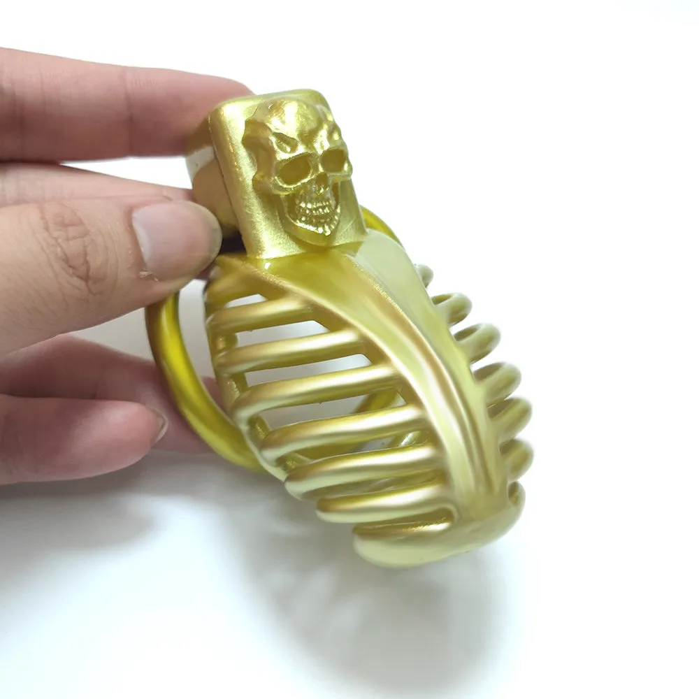 Golden Breathable Chastity Cage New Mamba Y