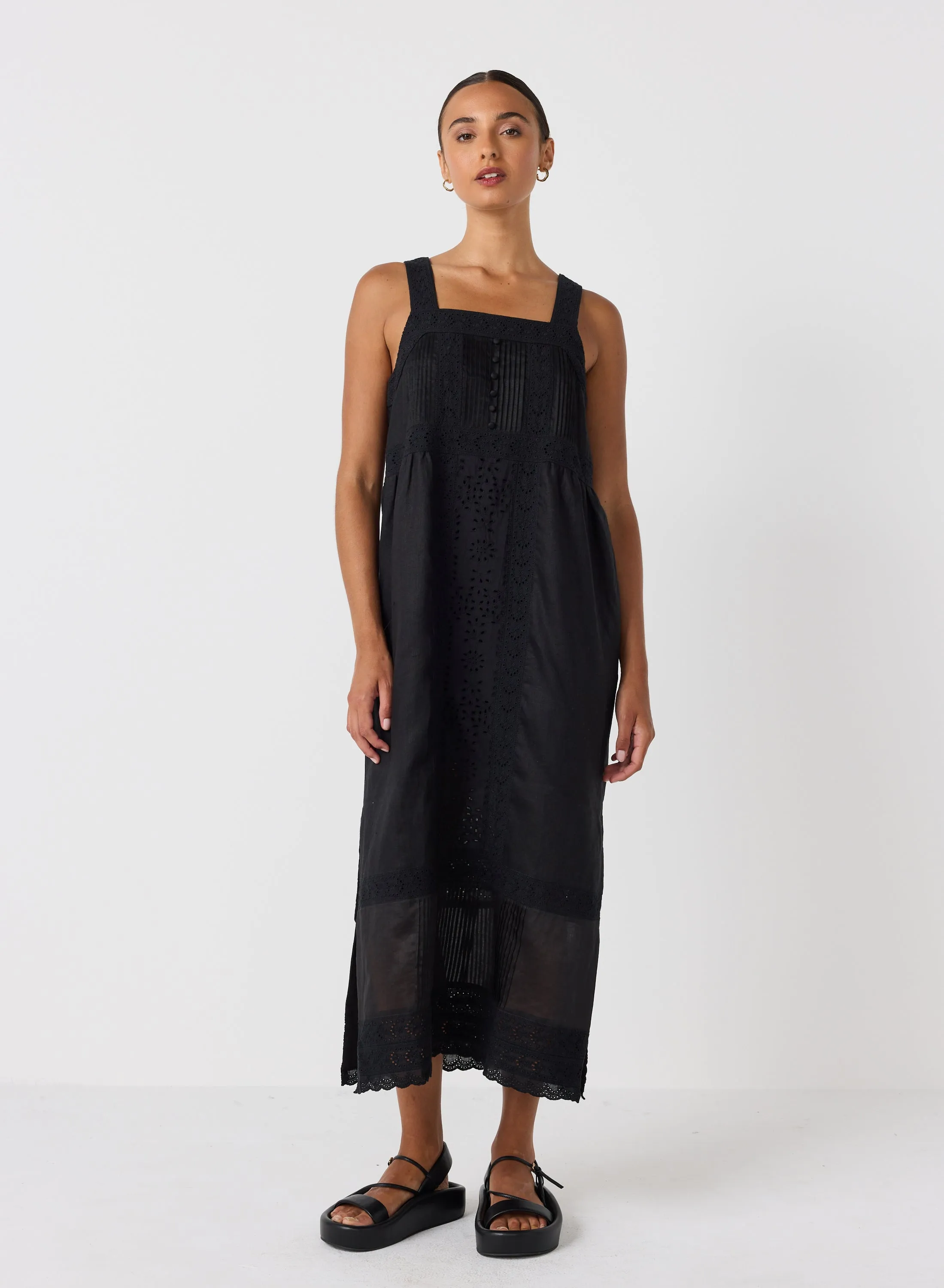 Gretal Linen Ramie Midi Dress