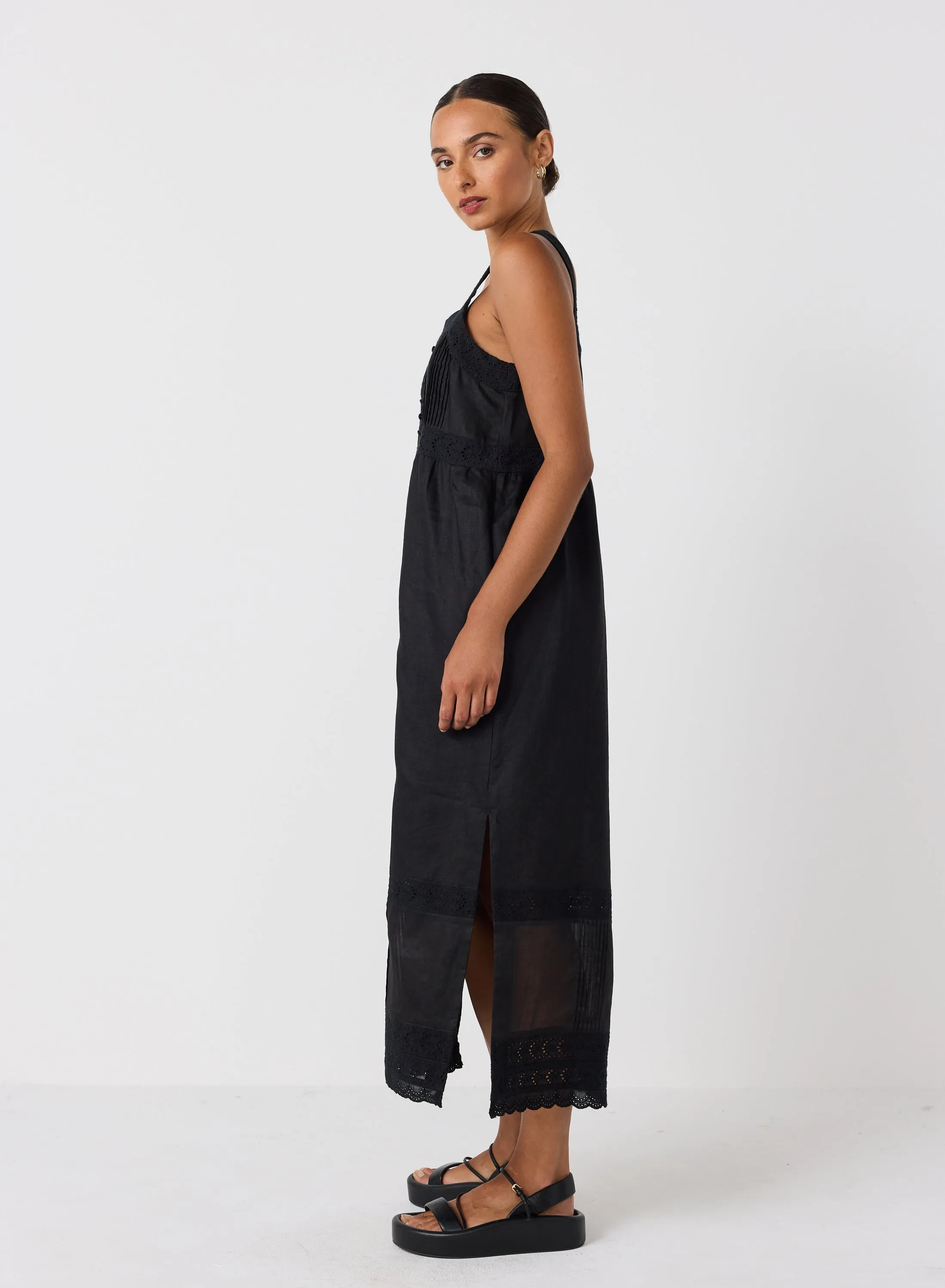 Gretal Linen Ramie Midi Dress