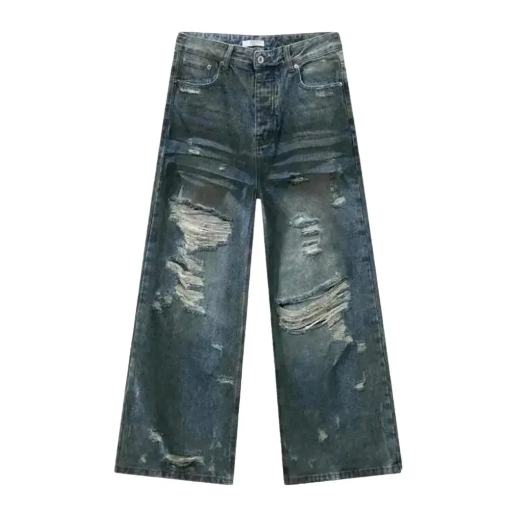 Grunge distressed fashion jeans for men