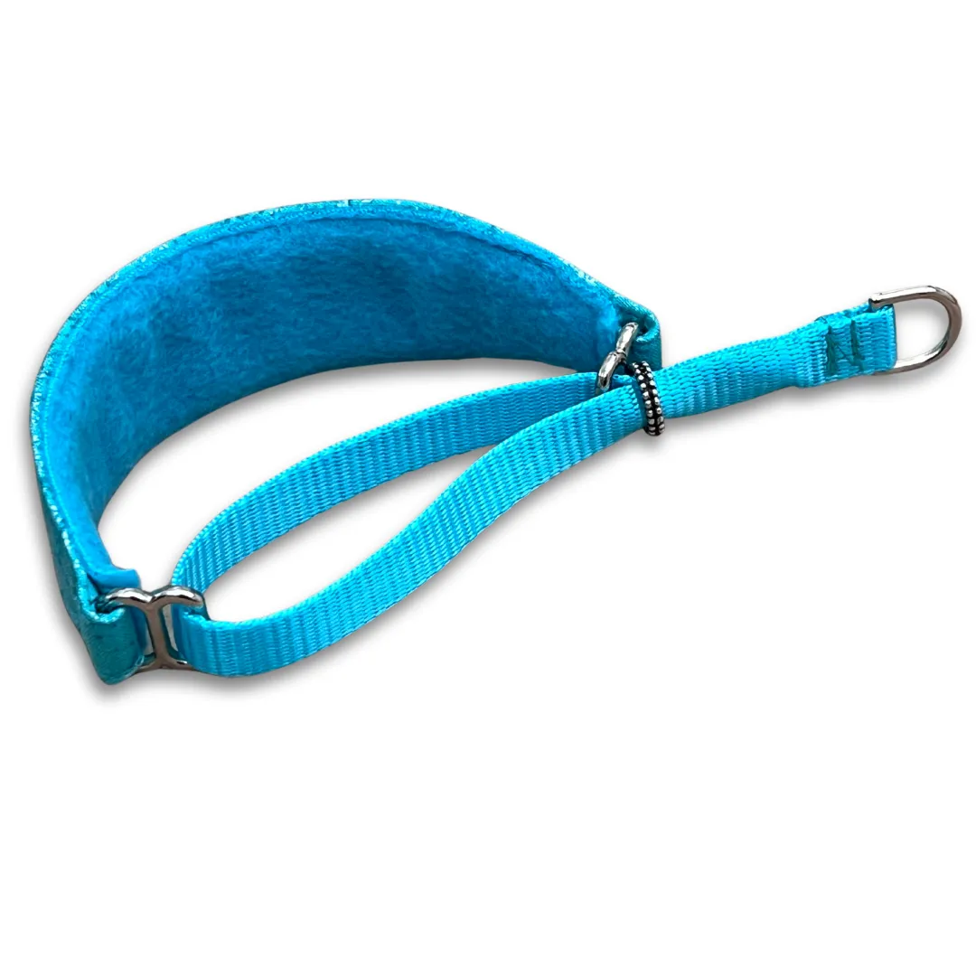 Grunge Shimmer Aqua Walking Hound Collar  8-11"