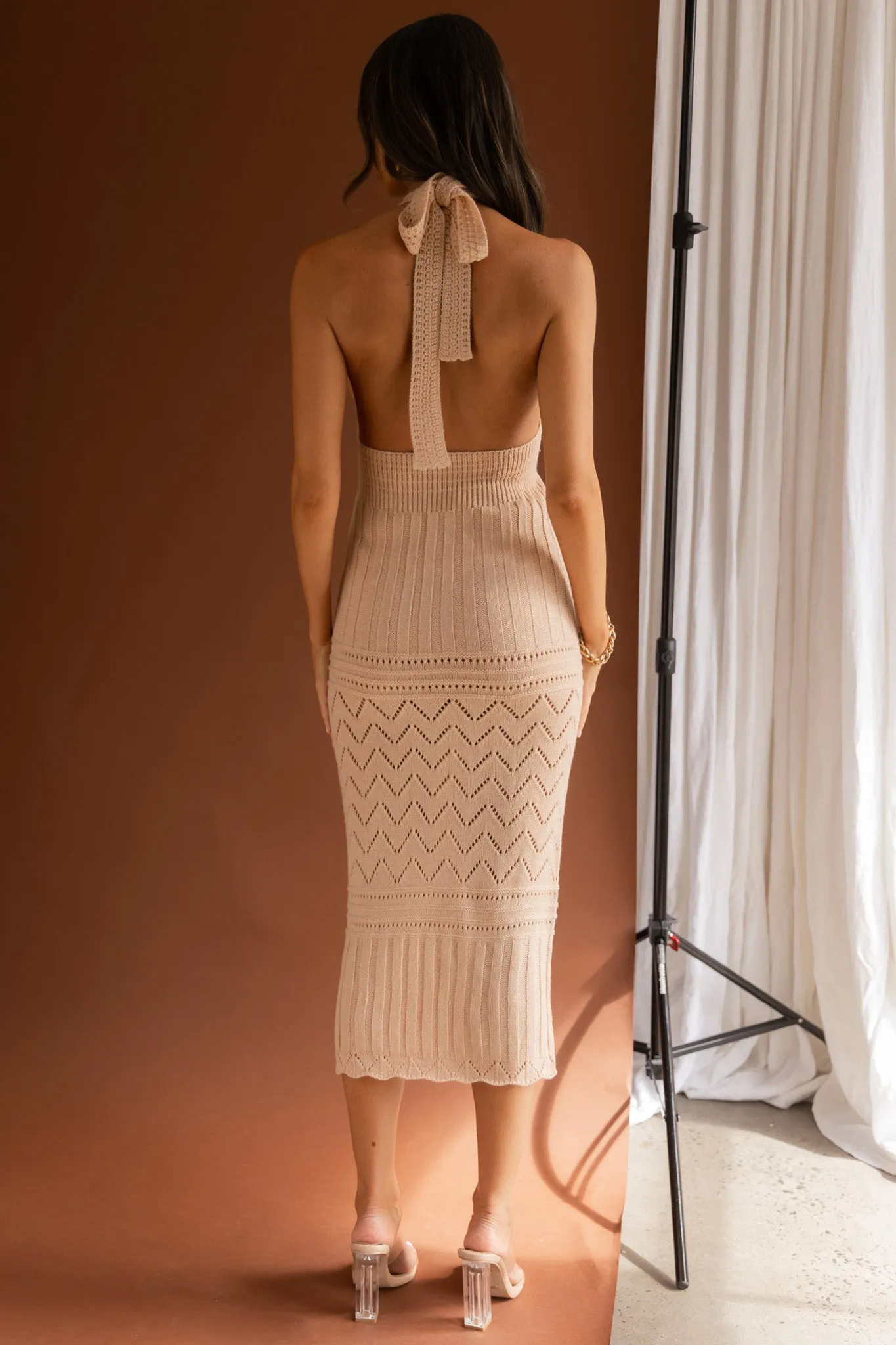 Higher Love Knit Midi Dress Sand